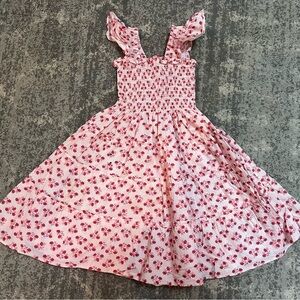 Girls Pink Floral Ruffled hillhouse nap dress/ Sundress